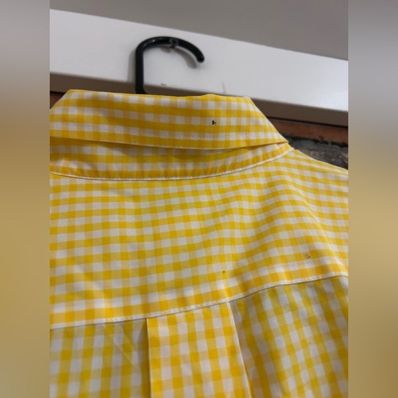 LL Bean Yellow Gingham Wrinkle Resistant Men's Shirt Size M - Picture 11 of 12